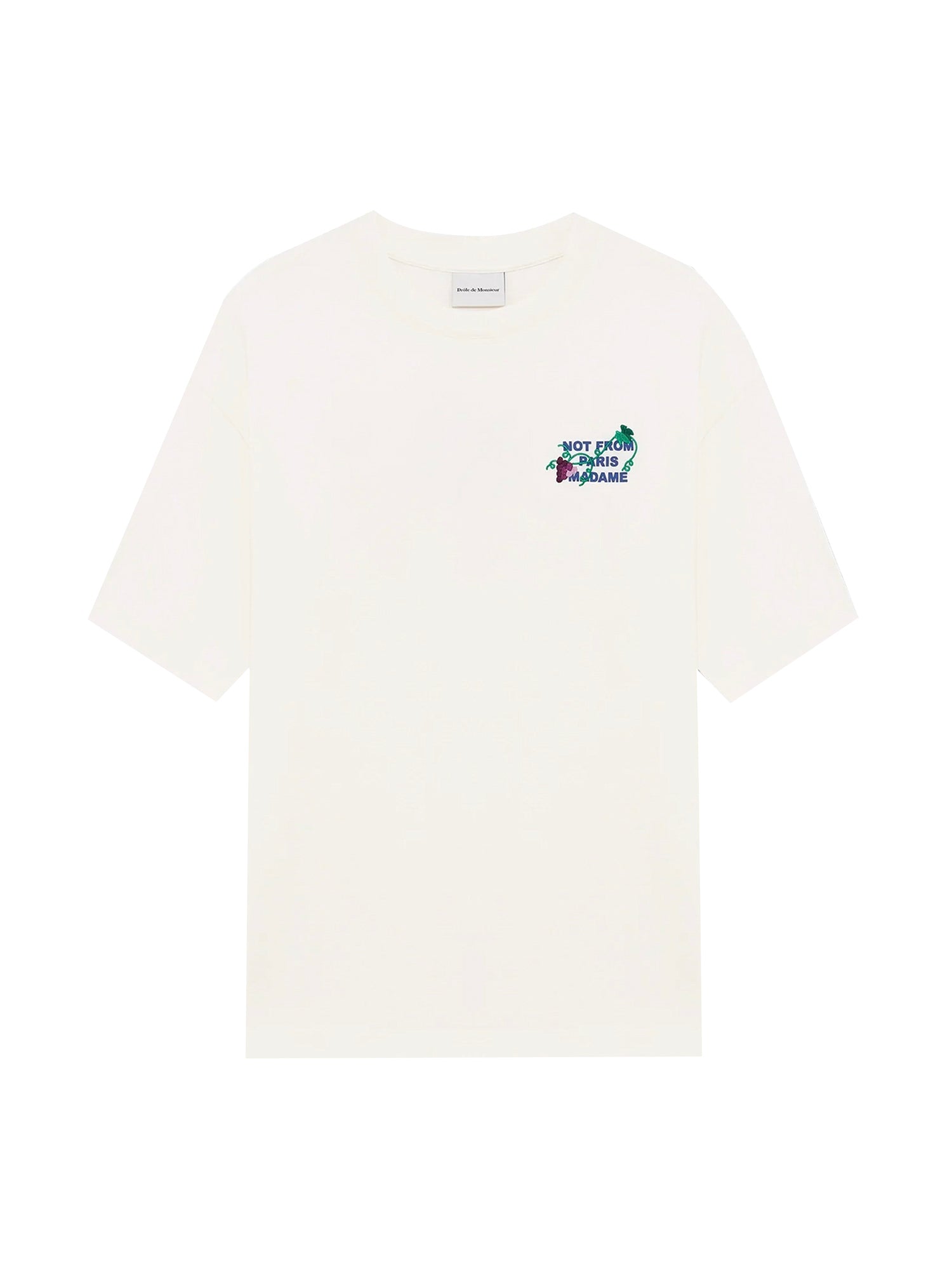 T-shirt in jersey con ricamo Slogan LTS327CO248 OW Drôle de Monsieur 