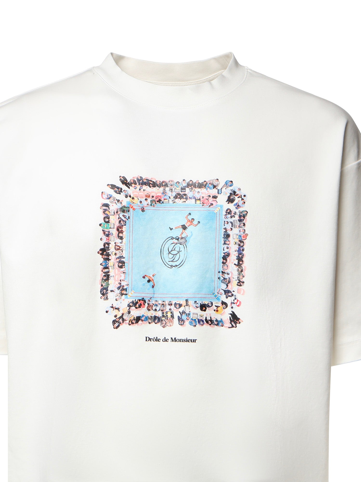 T-shirt con stampa in cotone MTS343CO002 OW Drôle de Monsieur 