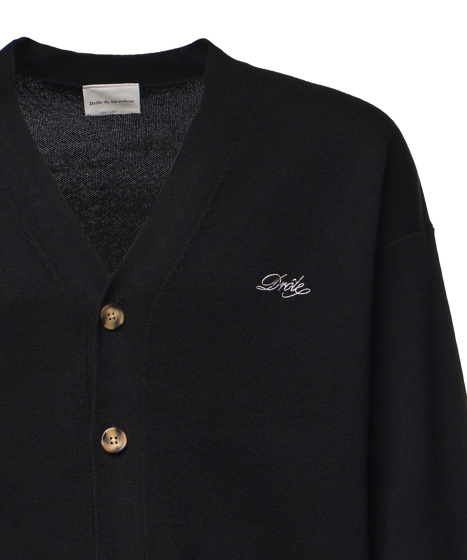 Cardigan con logo in lana PERMCA123WO007 BL Drôle de Monsieur 