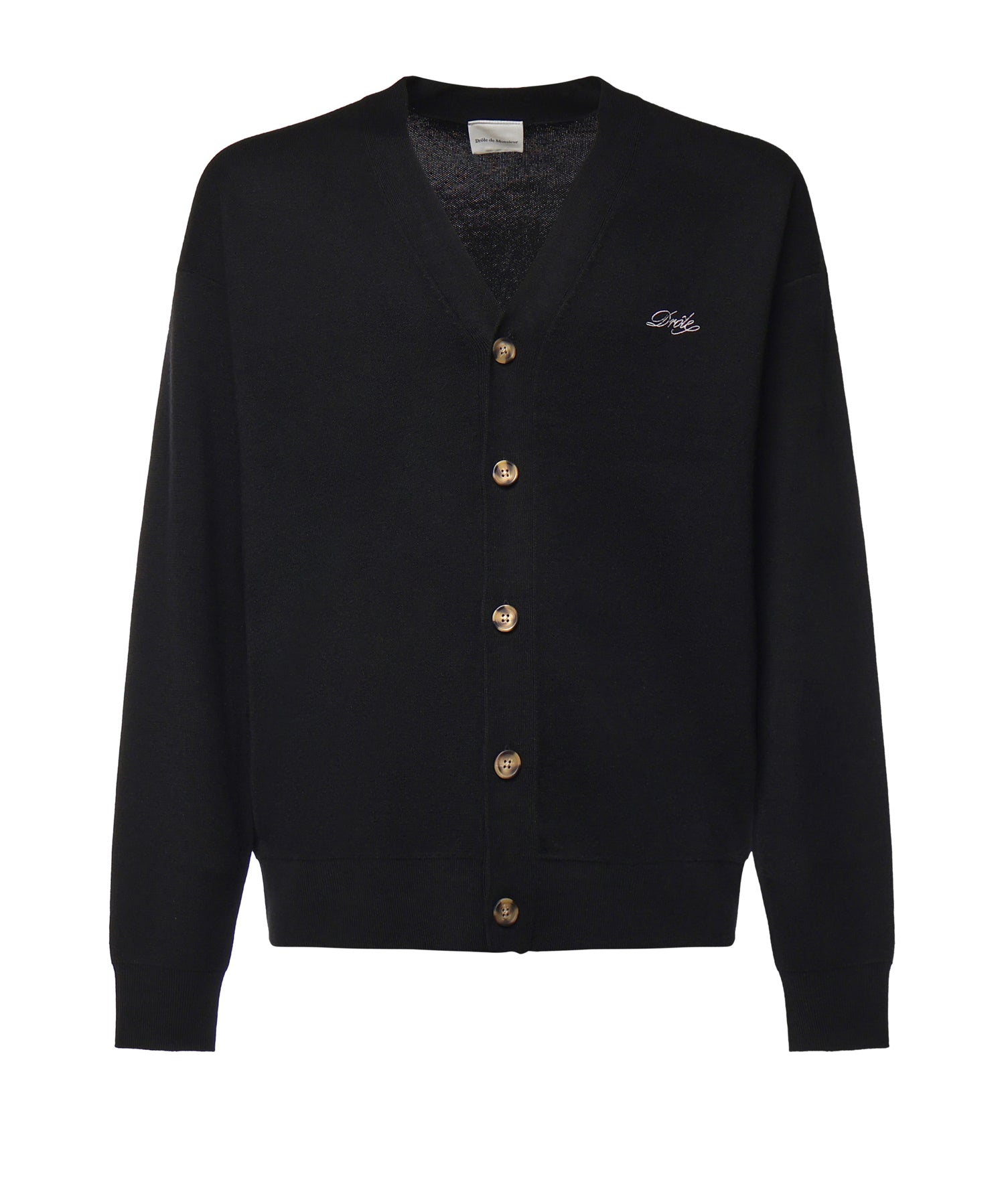 Cardigan con logo in lana PERMCA123WO007 BL Drôle de Monsieur 