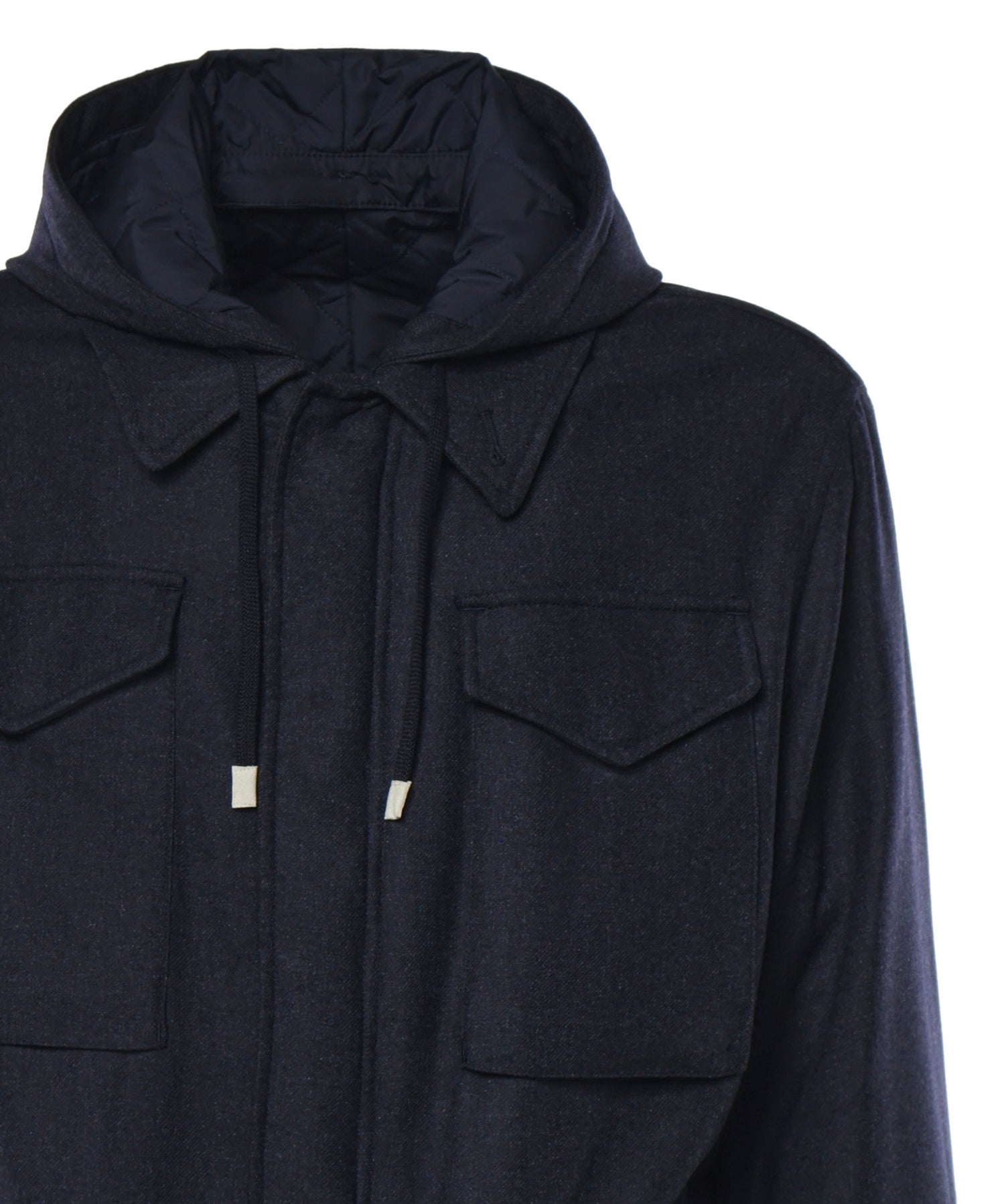 Field jacket con cappuccio blu navy N75GBTN11TES0N047 11 ELEVENTY 