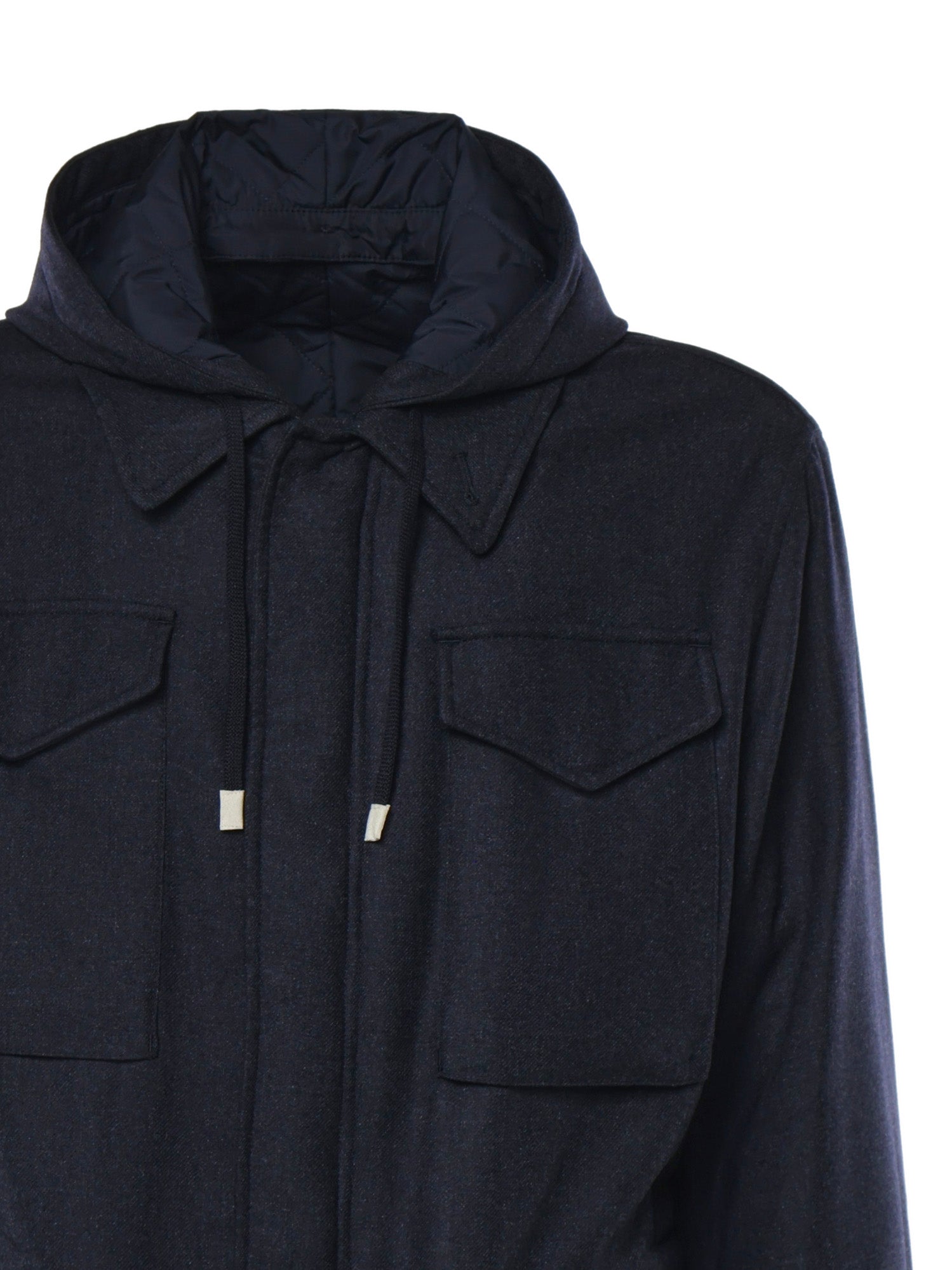Field jacket con cappuccio blu navy N75GBTN11TES0N047 11 ELEVENTY 