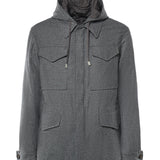 Field jacket con cappuccio blu navy N75GBTN11TES0N047 14 ELEVENTY 