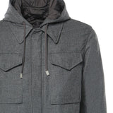 Field jacket con cappuccio blu navy N75GBTN11TES0N047 14 ELEVENTY 
