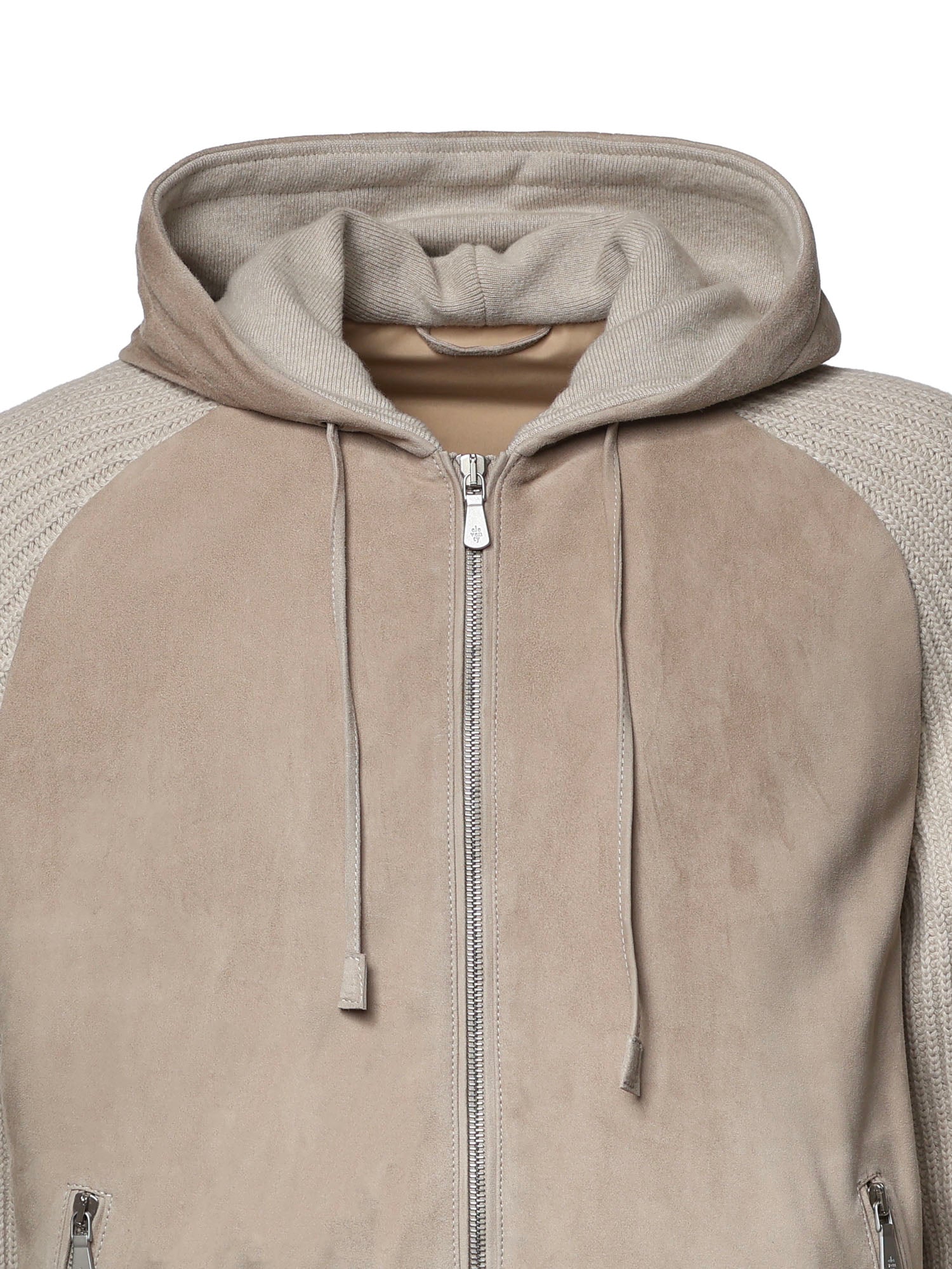 Giubbino in suede e maglia N75GBTN24PEL0N038 02 ELEVENTY 