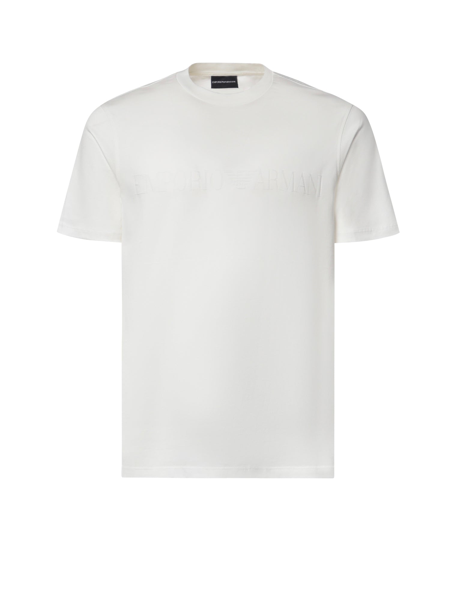 T-shirt in jersey di cotone con logo intarsiato EM004593 AF10762F0201 EMPORIO ARMANI 