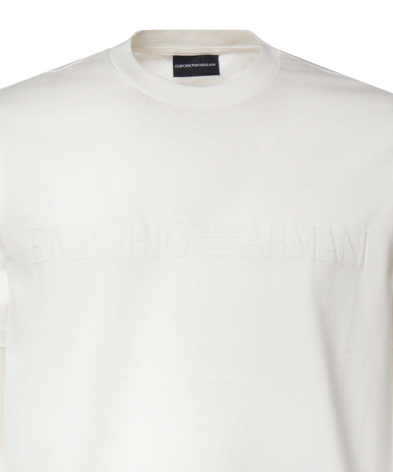 T-shirt in jersey di cotone con logo intarsiato EM004593 AF10762F0201 EMPORIO ARMANI 