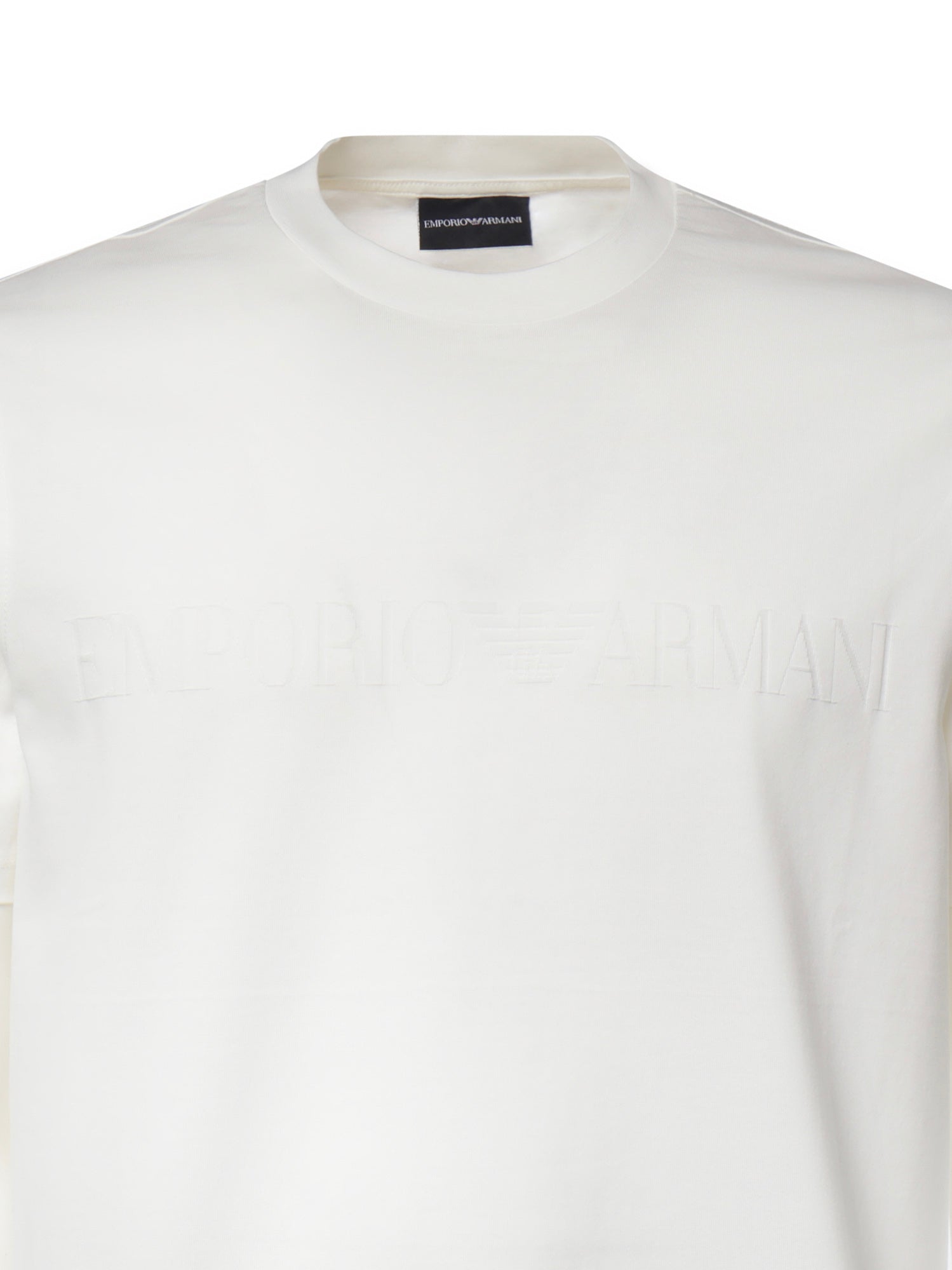 T-shirt in jersey di cotone con logo intarsiato EM004593 AF10762F0201 EMPORIO ARMANI 