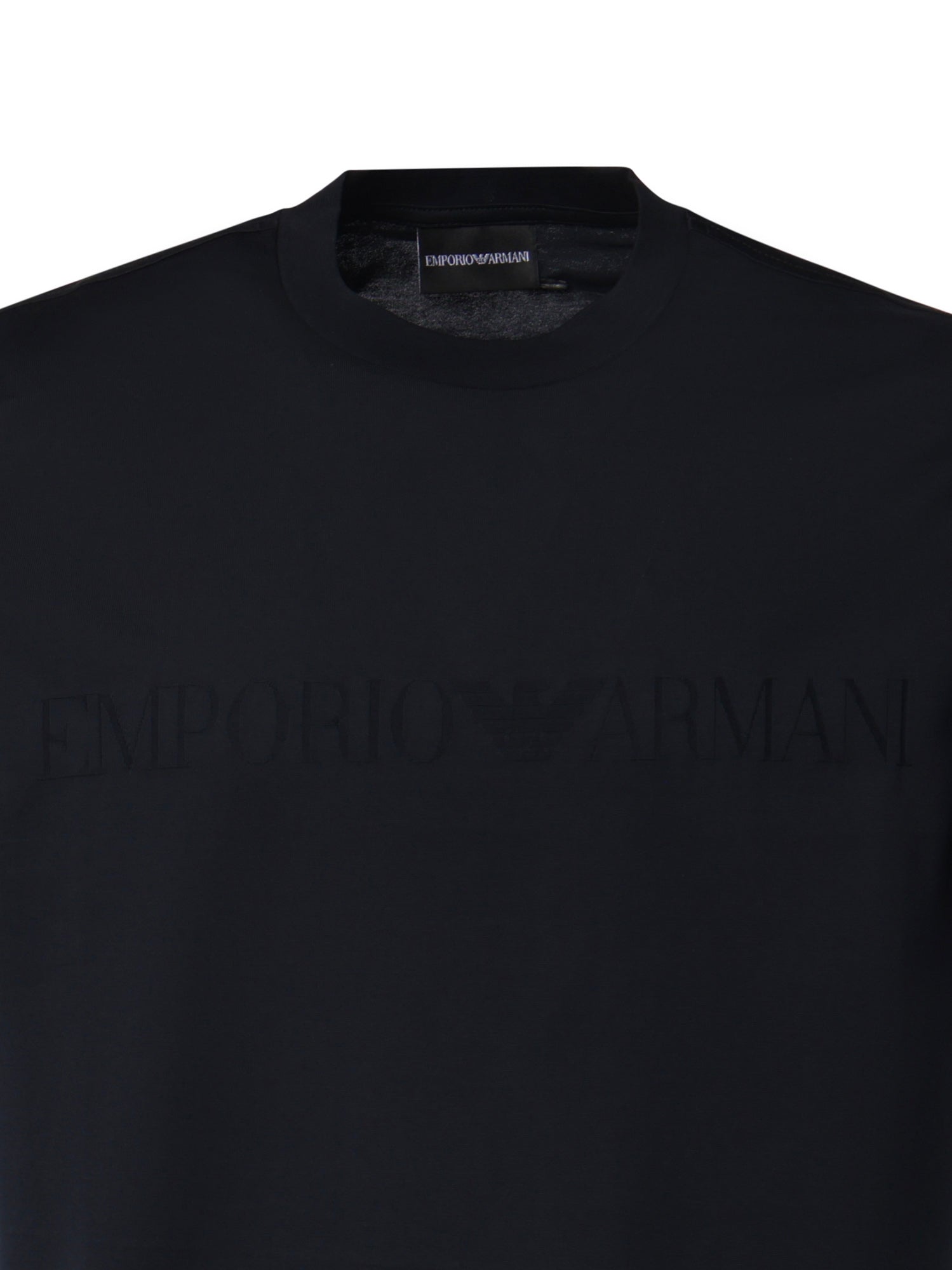 T-shirt in jersey di cotone con logo intarsiato EM004593 AF10762FB439 EMPORIO ARMANI 