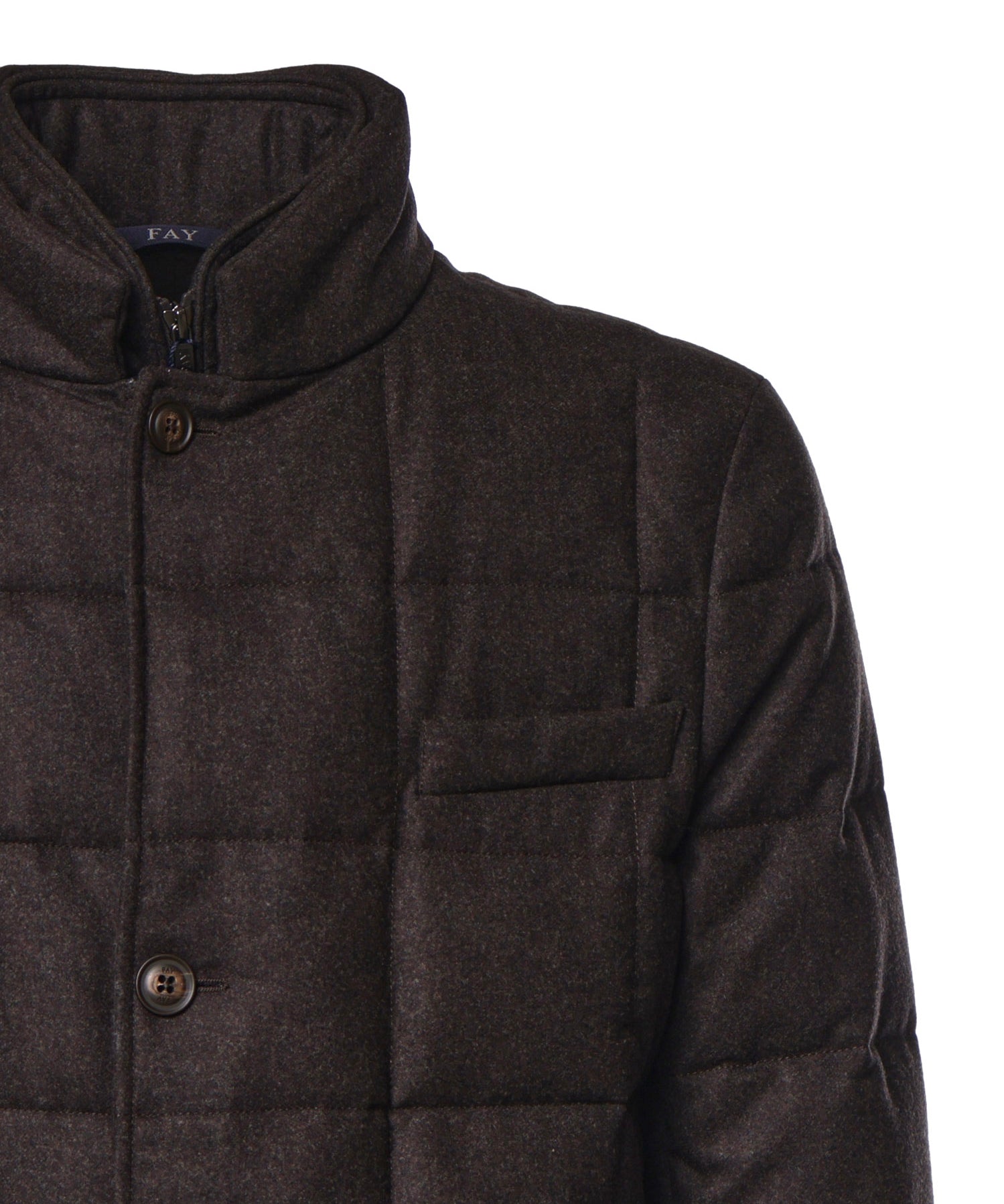 Piumino double front in flanella cardata NAM45530210WGZ S804 FAY 