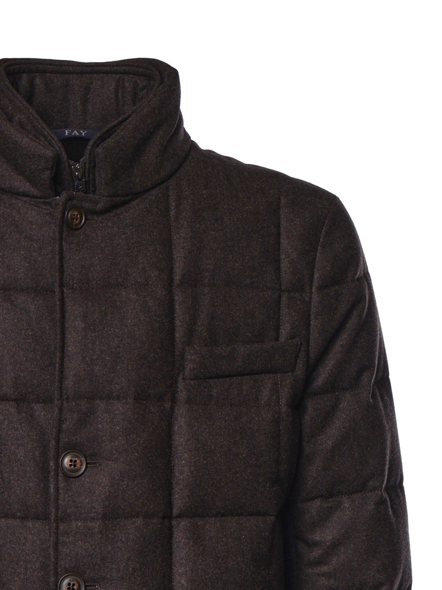 Piumino double front in flanella cardata NAM45530210WGZ S804 FAY 