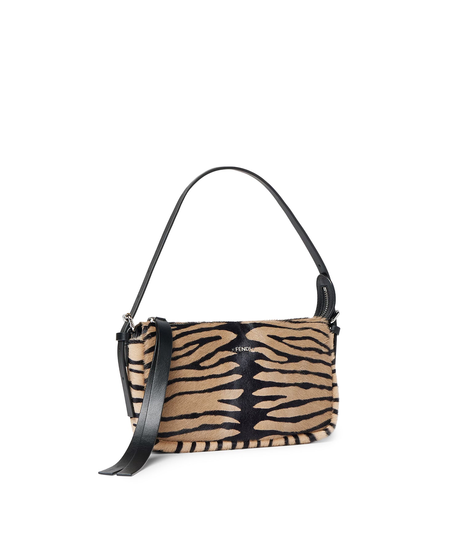 Borsa Zip Top small in pelle effetto cavallino con stampa tigrata 8BS123 B1F5F0RQ9 FENDI 