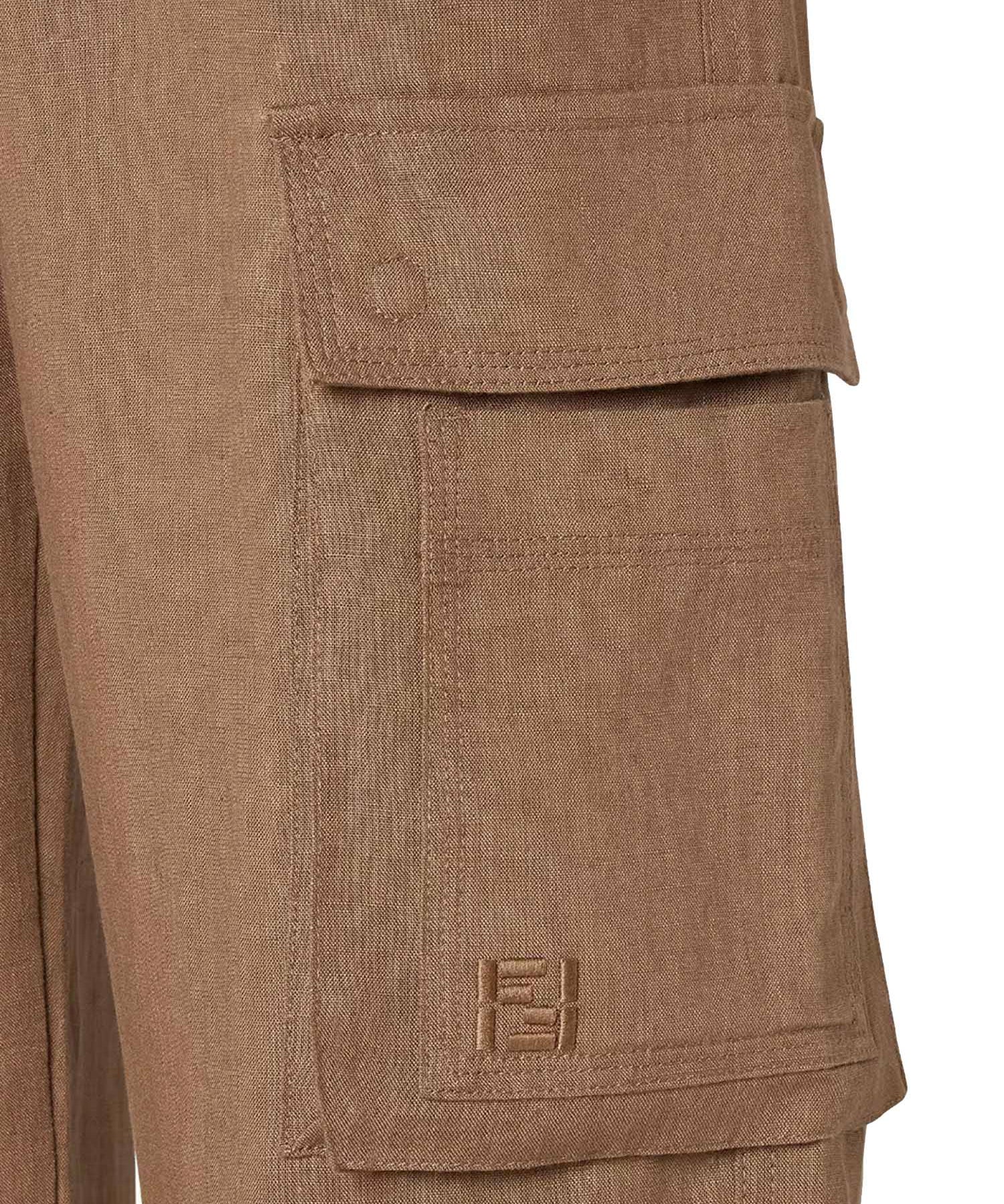 Pantaloni in lino FB1135 AVSGF19FJ FENDI 