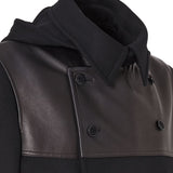 Parka doppiopetto in lana e pelle FF0884 AMYCF0QA1 FENDI 