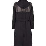 Parka doppiopetto in lana e pelle FF0884 AMYCF0QA1 FENDI 
