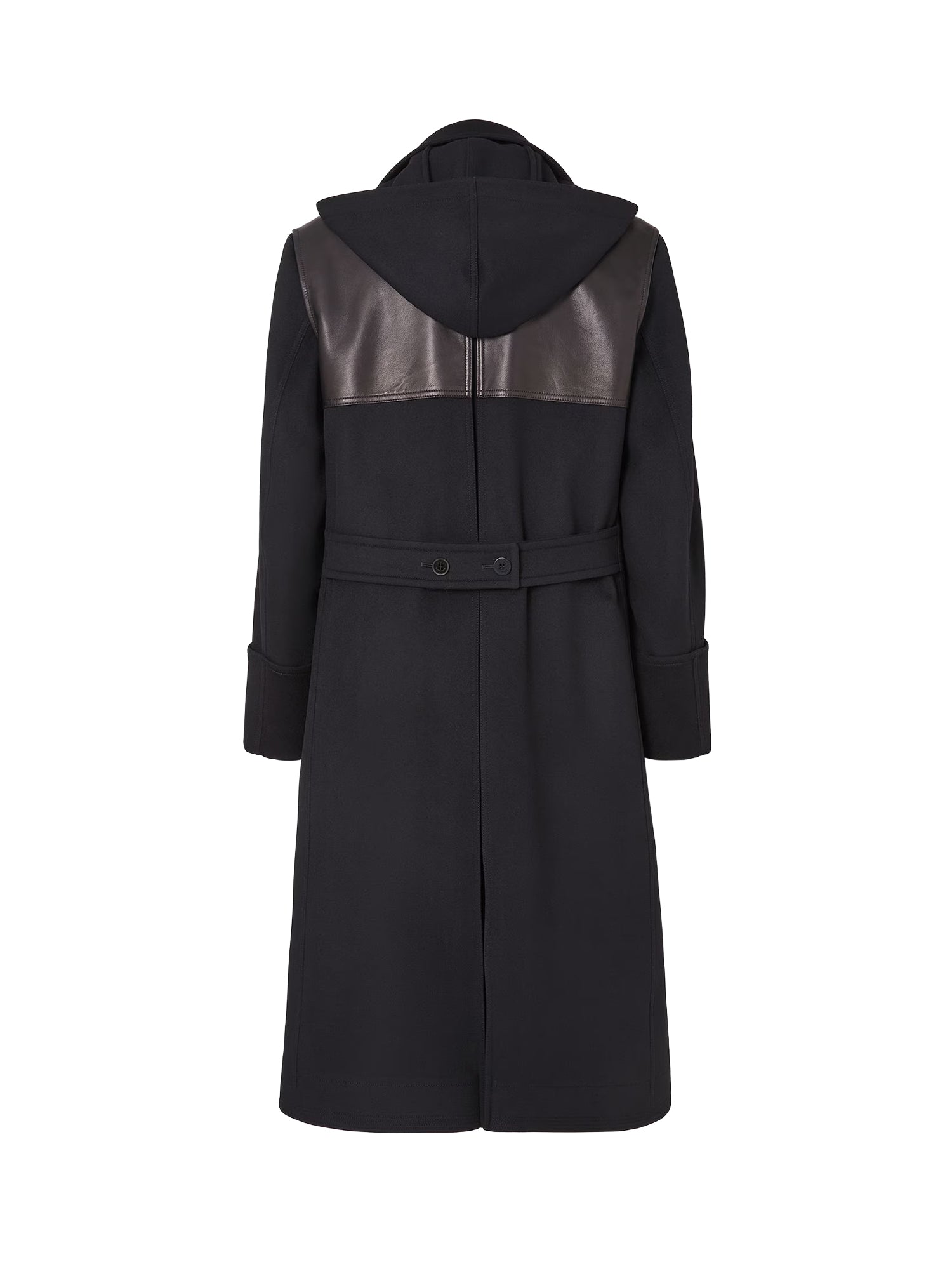 Parka doppiopetto in lana e pelle FF0884 AMYCF0QA1 FENDI 