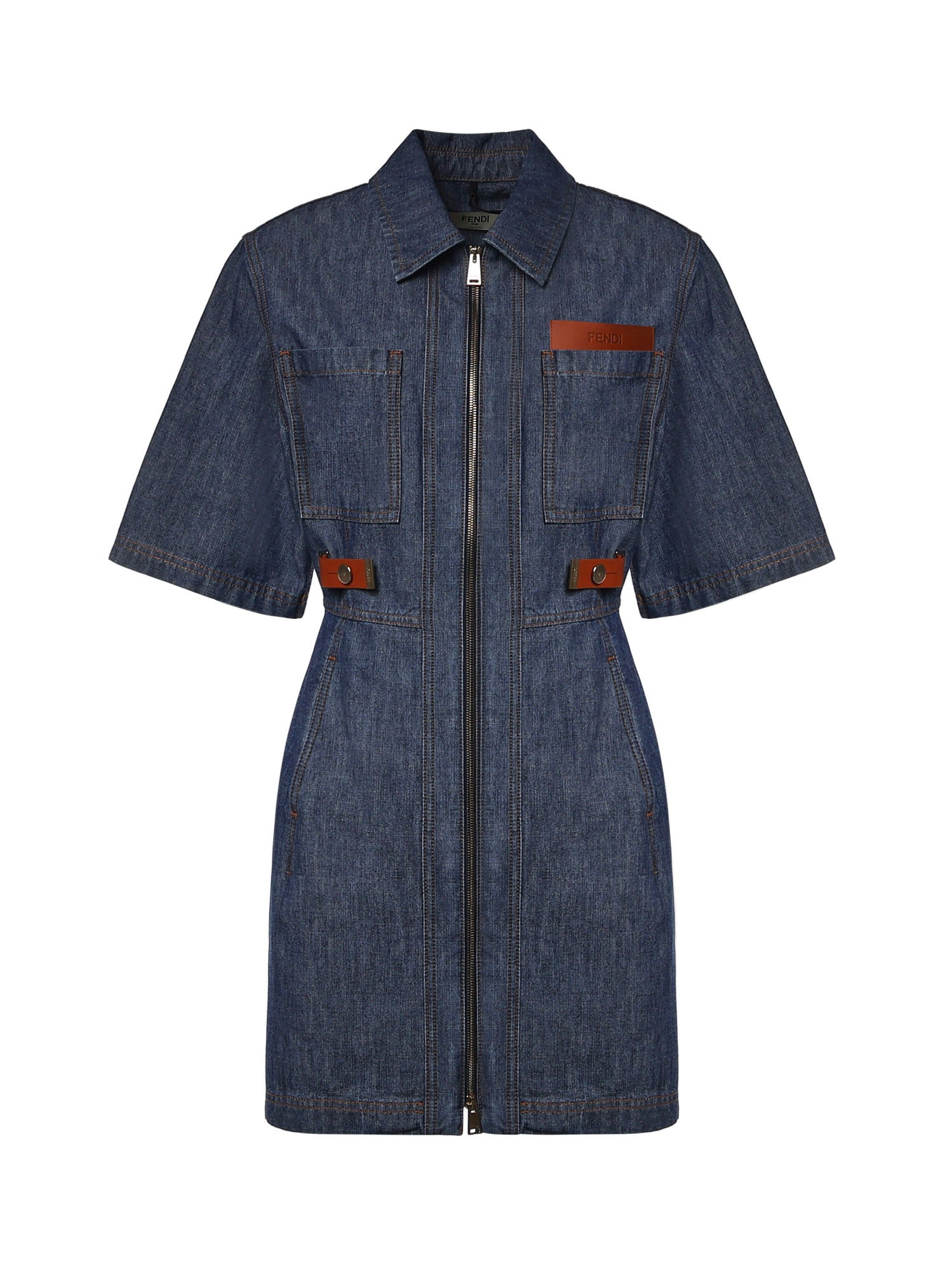 Abito in chambray con logo FLD576 AW8HF0QB0 FENDI 