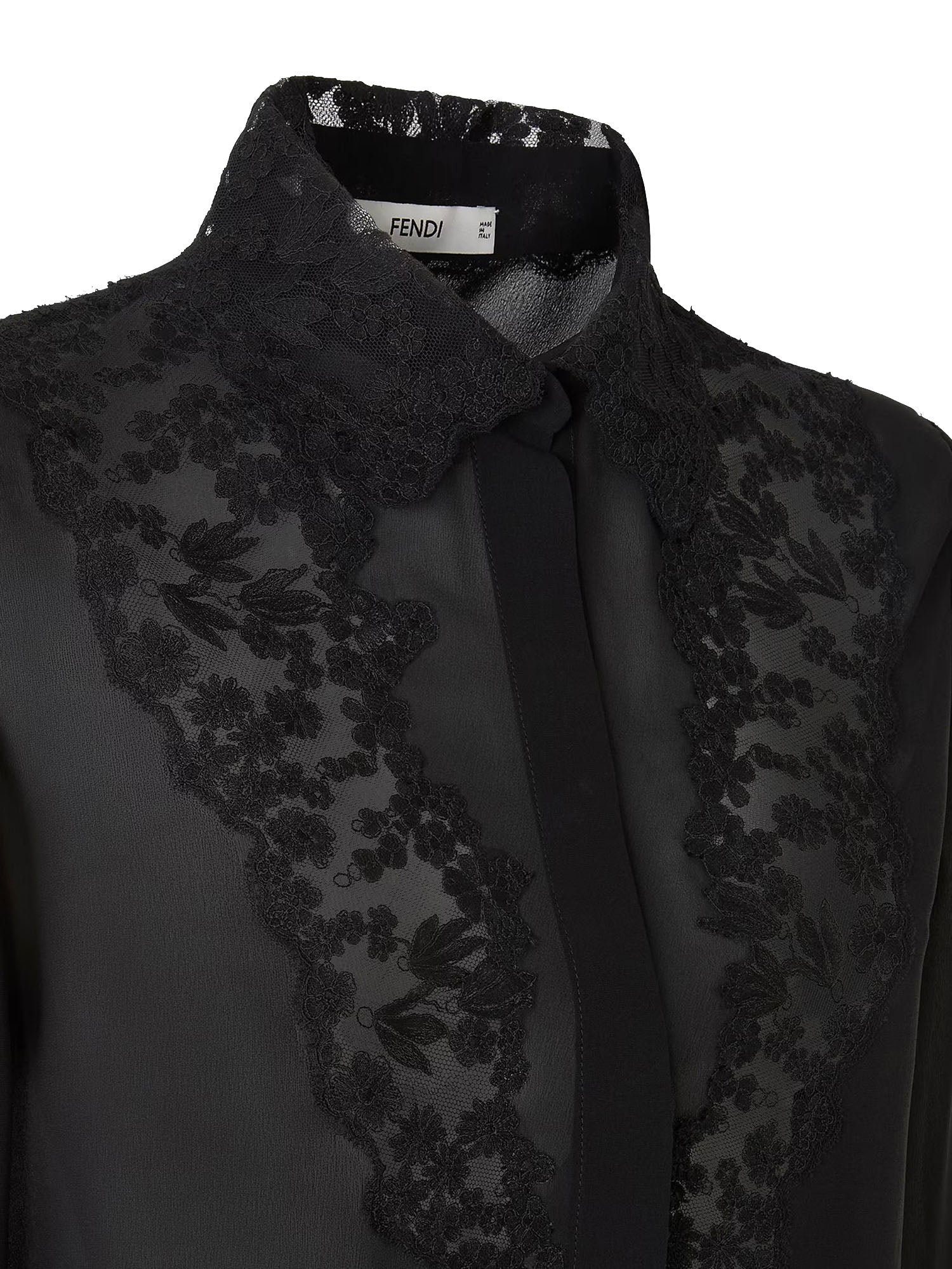 Camicia in georgette e pizzo FS8381 B1UKF0QA1 FENDI 