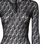 Body in pizzo FF Jacquard FXF630 AJYLF0GME FENDI 