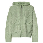 Felpa con cappuccio e zip in maglia a trecce FOFW26HO01517 0098 FOUND 