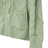 Felpa con cappuccio e zip in maglia a trecce FOFW26HO01517 0098 FOUND 