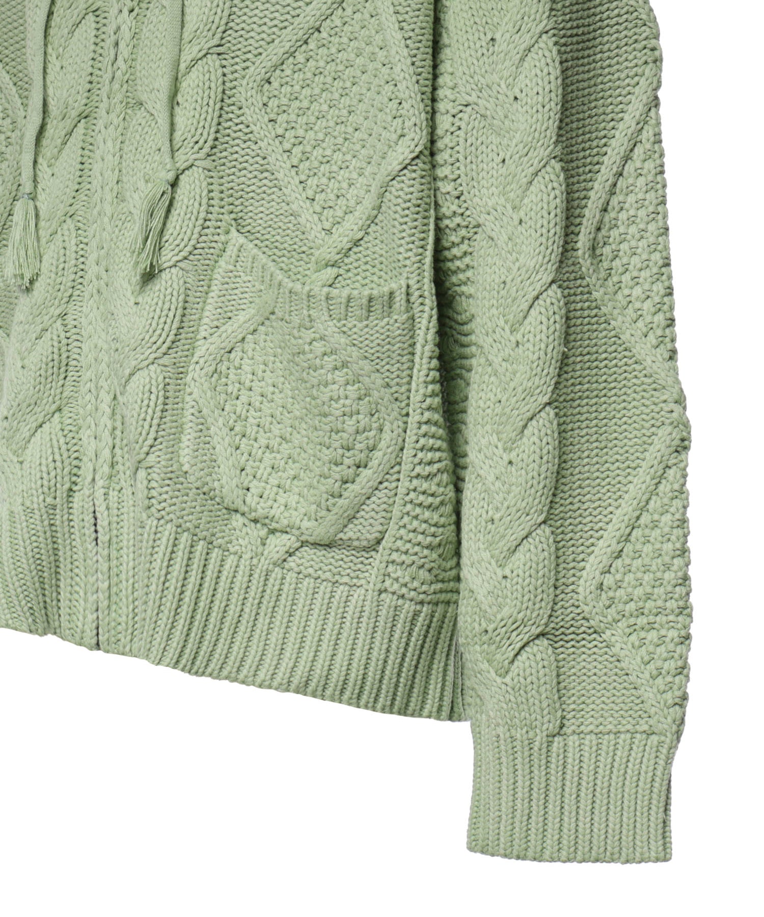 Felpa con cappuccio e zip in maglia a trecce FOFW26HO01517 0098 FOUND 