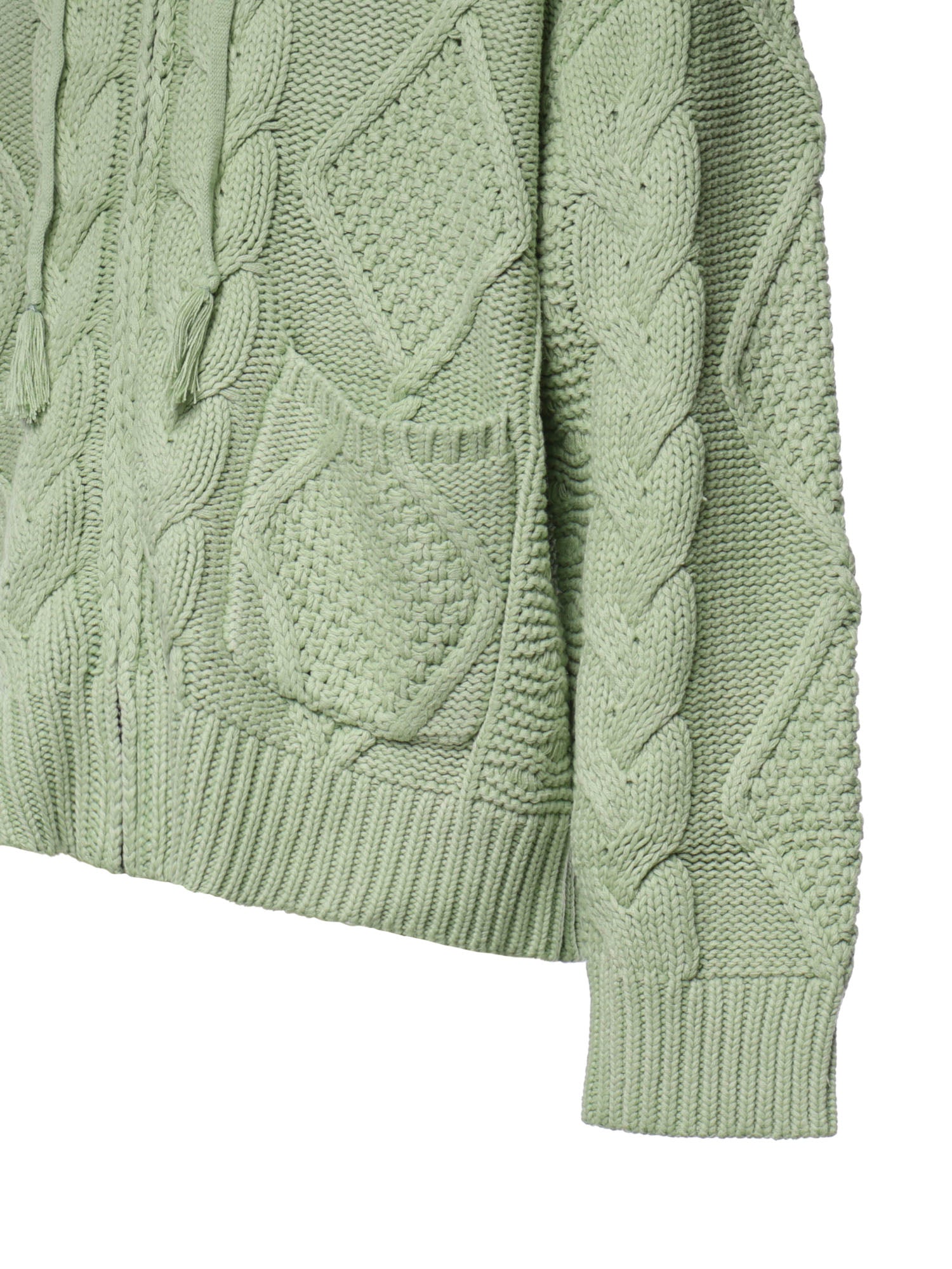 Felpa con cappuccio e zip in maglia a trecce FOFW26HO01517 0098 FOUND 