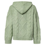 Felpa con cappuccio e zip in maglia a trecce FOFW26HO01517 0098 FOUND 