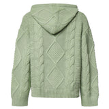 Felpa con cappuccio e zip in maglia a trecce FOFW26HO01517 0098 FOUND 
