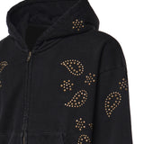 Felpa con zip e borchie in cotone FOFW26HO02012 0027 FOUND 