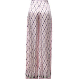 Pantaloni in seta stampati 81AAA167 NS865495 GENNY 