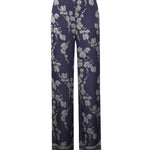 Pantaloni in satin con stampa orchidee 81AAA1P6 NS923240 GENNY 