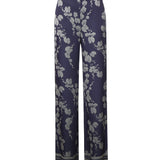 Pantaloni in satin con stampa orchidee 81AAA1P6 NS923240 GENNY 