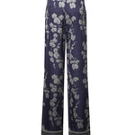 Pantaloni in satin con stampa orchidee 81AAA1P6 NS923240 GENNY 