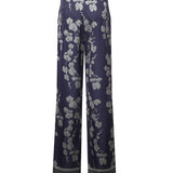 Pantaloni in satin con stampa orchidee 81AAA1P6 NS923240 GENNY 