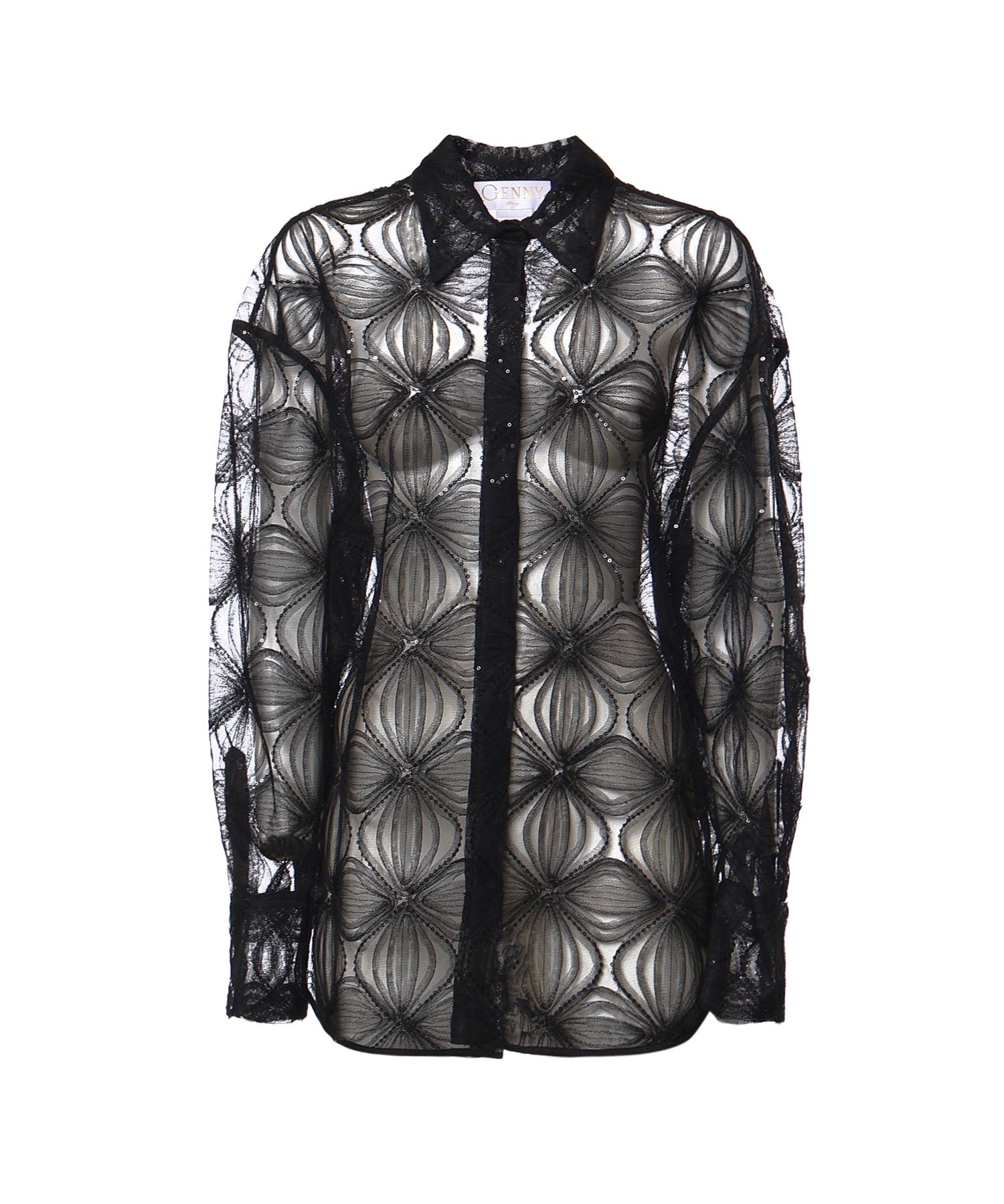 Camicia in tulle ricamato 81AAL644 N0466899 GENNY 
