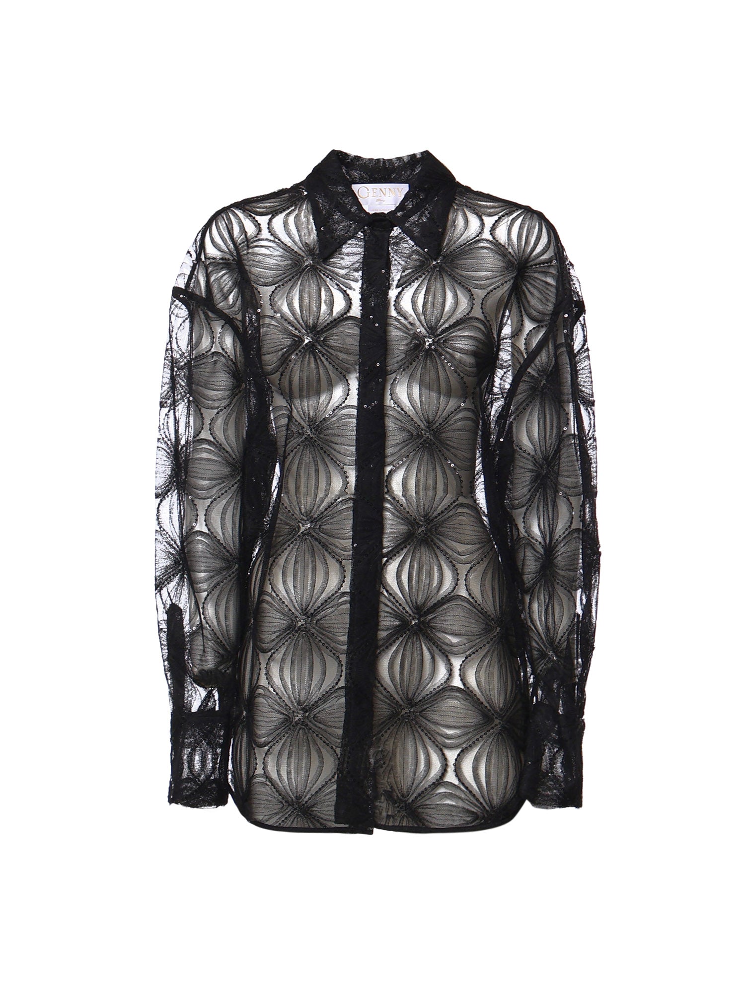 Camicia in tulle ricamato 81AAL644 N0466899 GENNY 