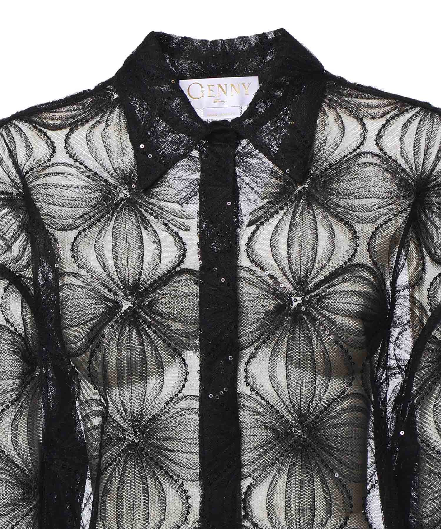 Camicia in tulle ricamato 81AAL644 N0466899 GENNY 