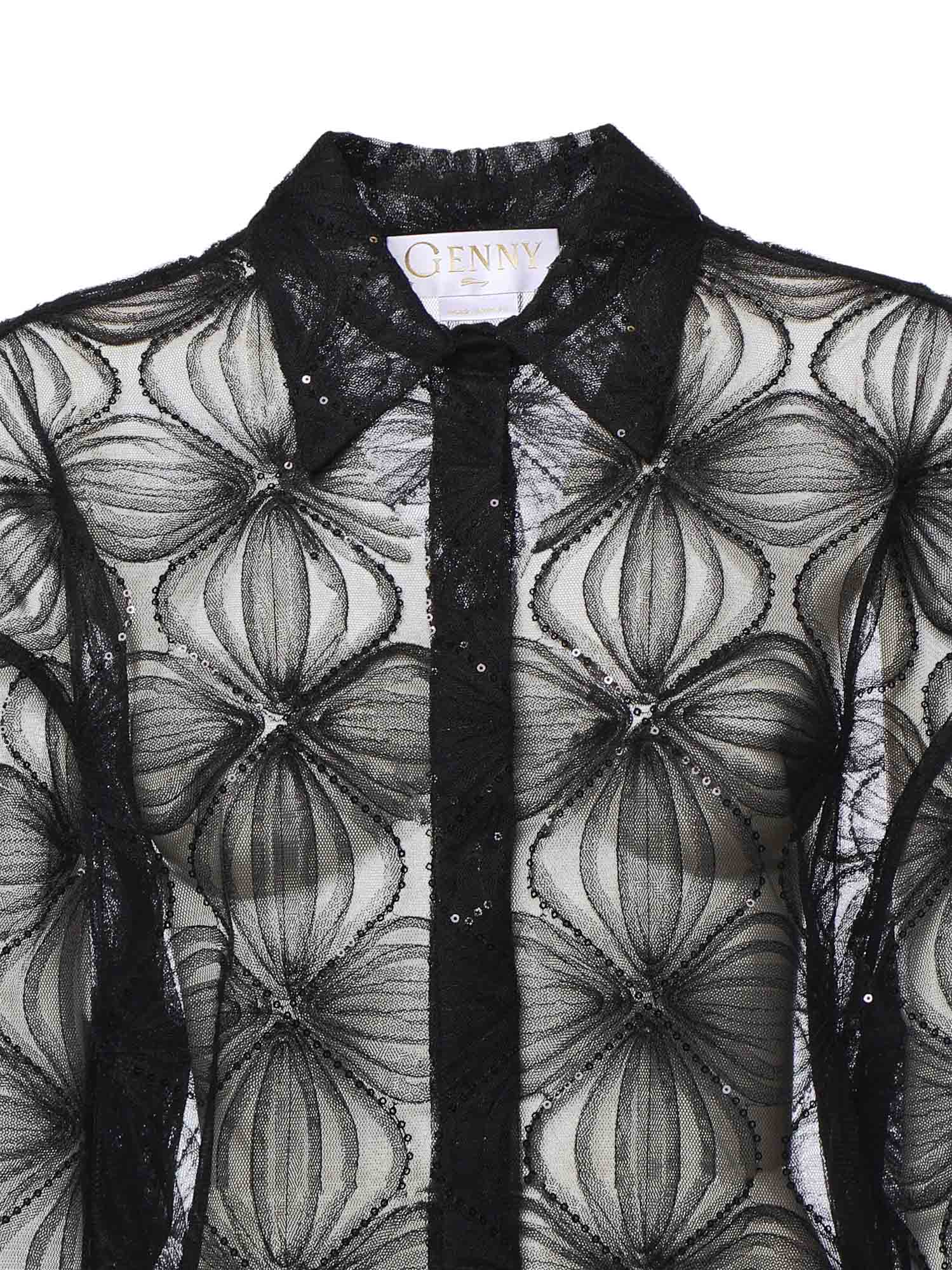 Camicia in tulle ricamato 81AAL644 N0466899 GENNY 