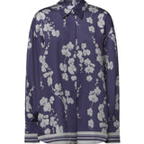 Camicia in satin con stampa orchidee 81AAL6P3 NS923240 GENNY 