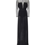 Abito lungo in chiffon e rete con strass 81AAO433 00345899 GENNY 