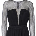 Abito lungo in chiffon e rete con strass 81AAO433 00345899 GENNY 