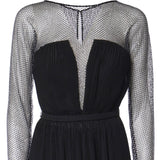 Abito lungo in chiffon e rete con strass 81AAO433 00345899 GENNY 