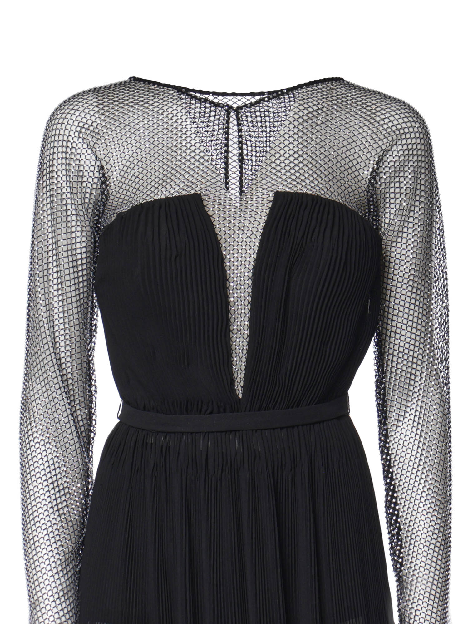 Abito lungo in chiffon e rete con strass 81AAO433 00345899 GENNY 