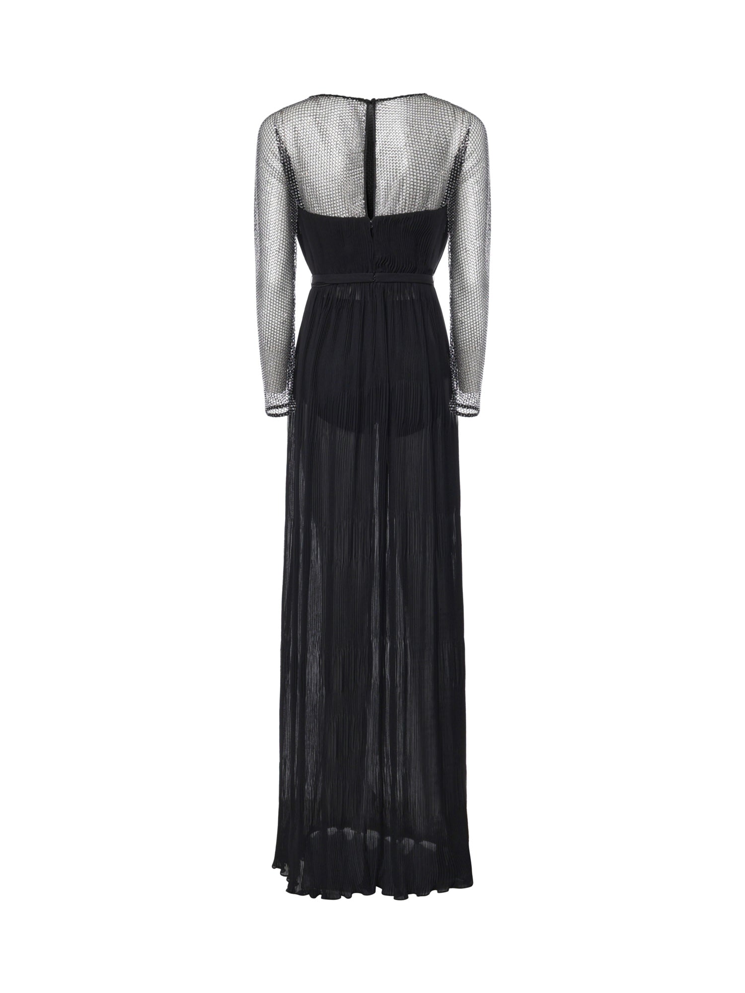 Abito lungo in chiffon e rete con strass 81AAO433 00345899 GENNY 