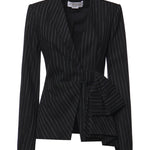 Giacca in gessato con fiocco 81AAQ508 N0814899 GENNY 