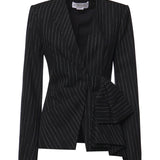 Giacca in gessato con fiocco 81AAQ508 N0814899 GENNY 