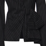 Giacca in gessato con fiocco 81AAQ508 N0814899 GENNY 