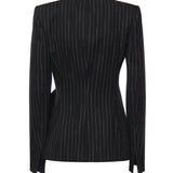 Giacca in gessato con fiocco 81AAQ508 N0814899 GENNY 