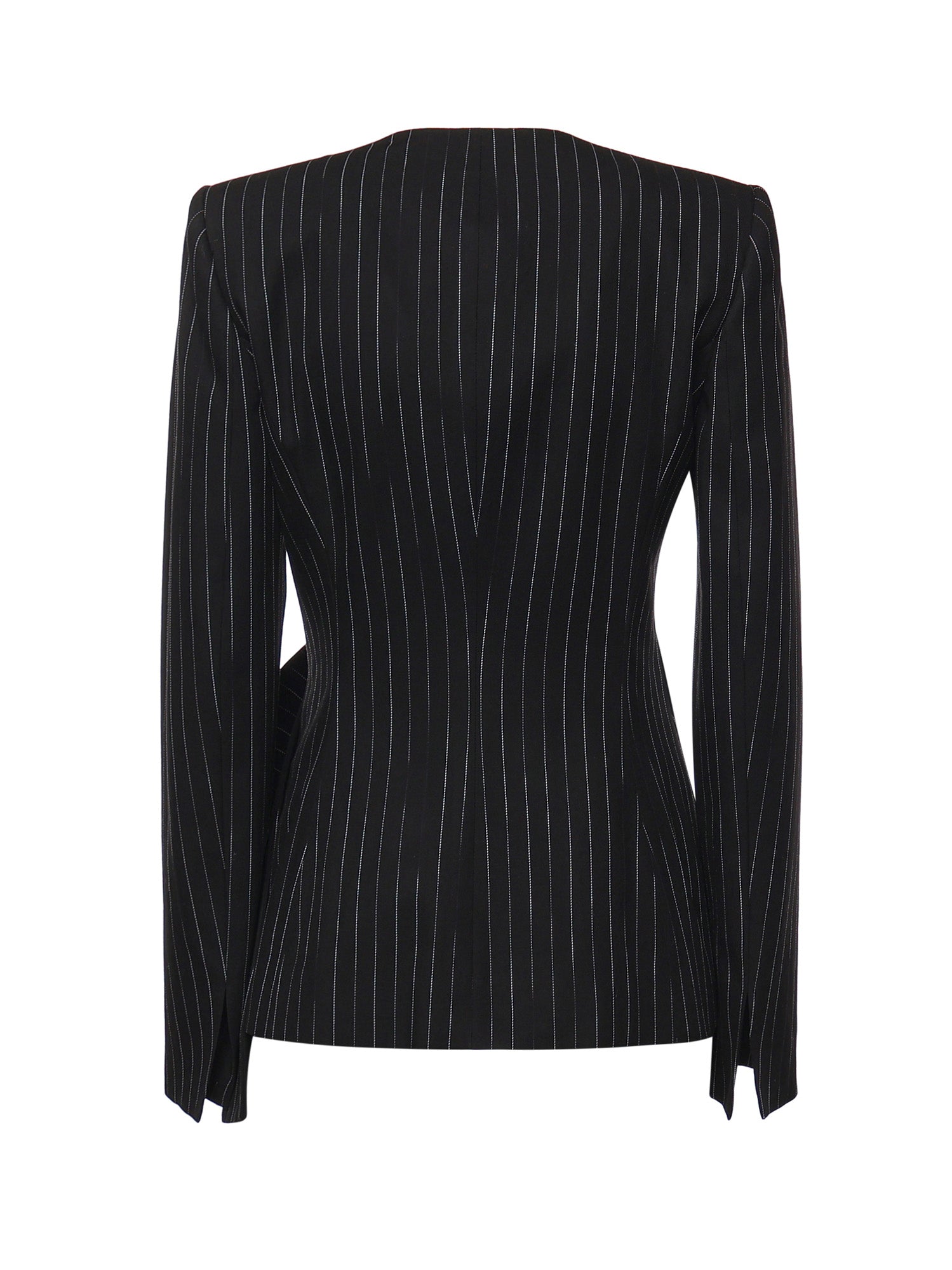 Giacca in gessato con fiocco 81AAQ508 N0814899 GENNY 